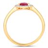 Image 6 : Pear-Cut Ruby and Diamond Halo Ring