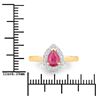 Image 8 : Pear-Cut Ruby and Diamond Halo Ring