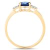 Image 7 : Refreshing Blue Sapphire & Diamond Epualette Ring