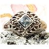 Image 1 : Square-Cut Sky Blue Topaz Customized Ring .925
