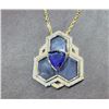Image 1 : Custom-Made Tanzanite, Diamond+Chalcedony Necklace