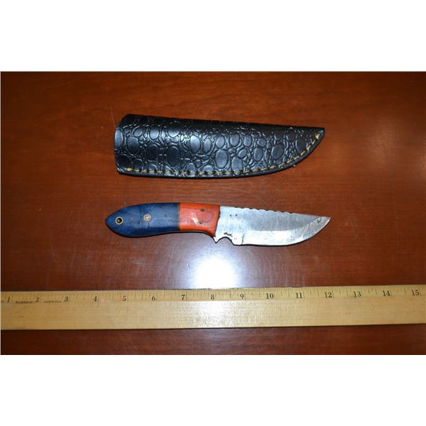 Handmade Damascus Steel Knife & Sheath