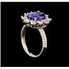 Image 4 : 14KT White Gold 3.69 ctw Tanzanite and Diamond Ring