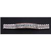 Image 2 : 18K White Gold Cognac Diamond & Greenish Blue Sapphire ID Bracelet by Carlo Rici