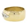 Image 3 : Vintage 14k Two Tone Gold Polished Wide Band Ring w/ 0.25 ctw Pave Line Diamond