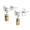 Image 4 : New 14K TT Gold 1.42 ctw Fancy Brown & White Diamond Tear Drop Dangle Earrings
