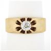Image 1 : Unisex Antique Victorian 14K Gold 0.43 ctw European Diamond Belcher Solitaire Ri