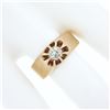 Image 3 : Unisex Antique Victorian 14K Gold 0.43 ctw European Diamond Belcher Solitaire Ri