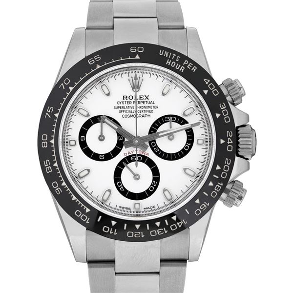 Rolex Mens Stainless Steel Panda Daytona With Box And Card