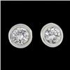 Image 4 : New 14k Gold 0.20 ctw Martini Bezel Set Round Brilliant Cut Diamond Stud Earring