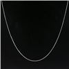 Image 1 : Estate Solid 14K White Gold 20" Long 1.3mm Polished Box Link Chain Necklace