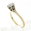 Image 8 : Antique 14k TT Gold 0.20 ctw European Diamond Hexagon Open Basket Engagement Rin