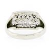 Image 7 : Antique Late Art Deco 14k White Gold.50 ctw Old Diamond Wide Statement Band Ring