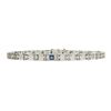 Image 3 : Antique Art Deco Platinum White Gold Diamond Sapphire Open Filigre Bracelet