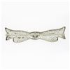 Image 3 : Antique Art Deco 14k White Gold European Diamond Open Filigree Bow Pin Brooch