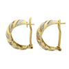 Image 5 : Italian 18k TT Gold Large Wide 11.2mm Textured Domed Omega Back Cuff Earrings