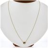 Image 1 : Antique 14k Gold 0.03 ctw Buttercup Diamond Solitaire Pendant w/ Adjustable Chai
