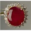 Image 1 : 14K GOLD LADIES RUBY AND DIAMOND RING - Comes with