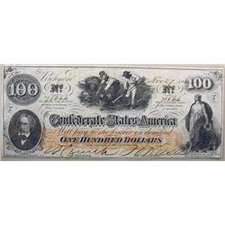 1862 CIVIL WAR CONFEDERATE STATES OF AMERICA 100 D