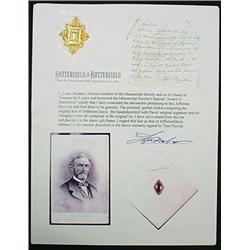 ORIGINAL HAIR OF JEFFERSON DAVIS IN MINIATURE GUIL