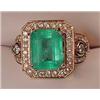 Image 1 : 14K GOLD LADIES EMERALD AND DIAMOND RING - Comes w