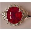 Image 1 : 14K GOLD LADIES RUBY AND DIAMOND RING - Comes with