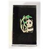 Image 1 : PANDA EATTING BAMBOO BROOCH 1.4”X1.1” BLACK