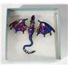 Image 1 : COLORFUL DRAGON BROOCH 3”X2.5” IN METAL