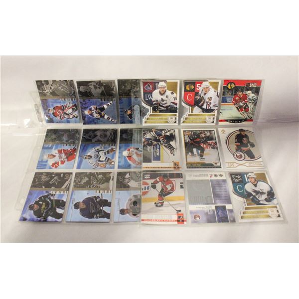 2 SHEETS OF ASSORTED HOCKEY CARDS