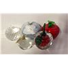 Image 1 : LOT OF 5 CRYSTAL /GLASS/ONYX APPLES
