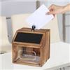 Image 1 : BRAND NEW BURNT WOOD SUGGESTION BOX W LOCK
