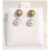 Image 1 : #71- NATURAL AKOYA PEARL STUD EARRINGS 2 SET
