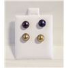Image 1 : #63- NATURAL AKOYA PEARL STUD EARRINGS 2 SET