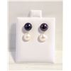 Image 1 : #59- NATURAL AKOYA PEARL STUD EARRINGS 2 SET