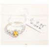 Image 1 : #175- NATURAL YELLOW CITRINE & CZ RING SIZE 7.75