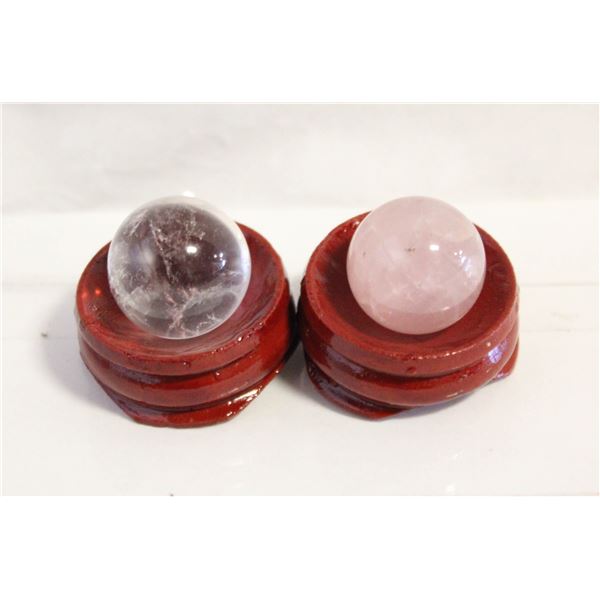 #7-NATURAL ROSE QUART + CLEAR QUART ASPHER BALL