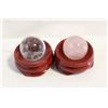 Image 1 : #7-NATURAL ROSE QUART + CLEAR QUART ASPHER BALL