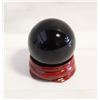 Image 1 : #2-NATURAL BLACK OBSIDIAN ASPHER BALL +STAND