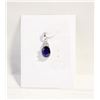 Image 1 : #121-NATURAL HEATED BLUE SAPPHIRE & CZ PENDANT