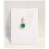 Image 1 : #138- NATURAL  GREEN AGATE & CZ PENDANT