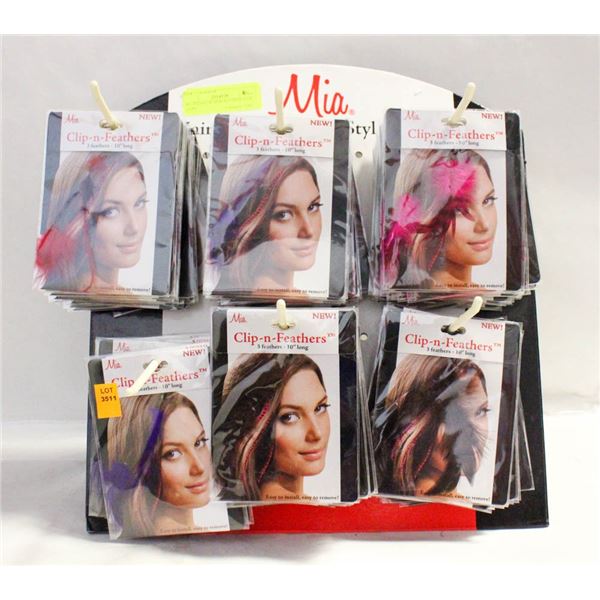 85+ PACKS OF NEW FEATHER HAIR CLIPS