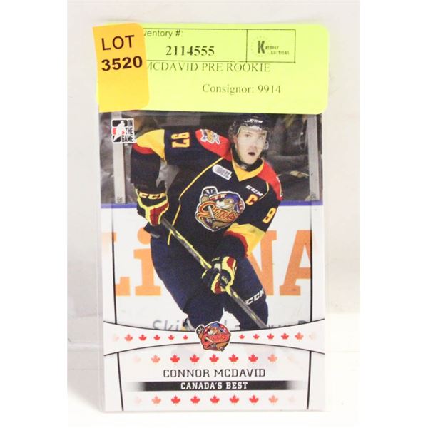 CONNOR MCDAVID PRE ROOKIE CARD