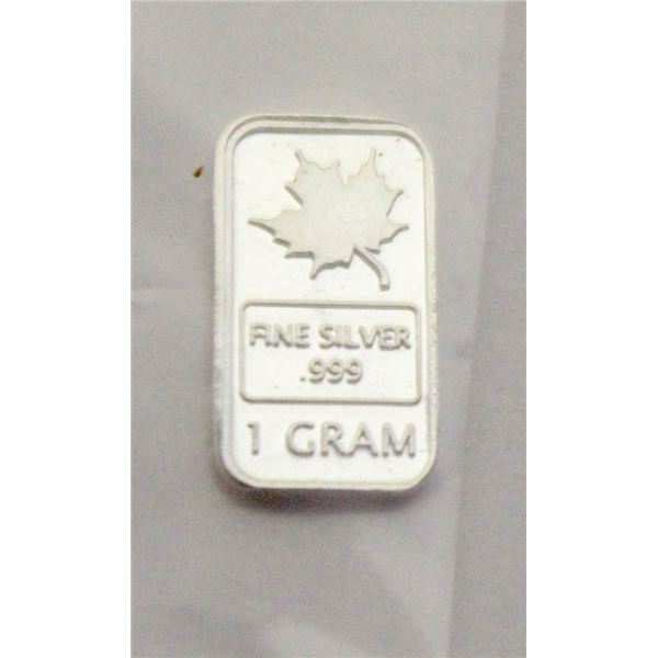 1 GRAM SILVER MAPLE BAR