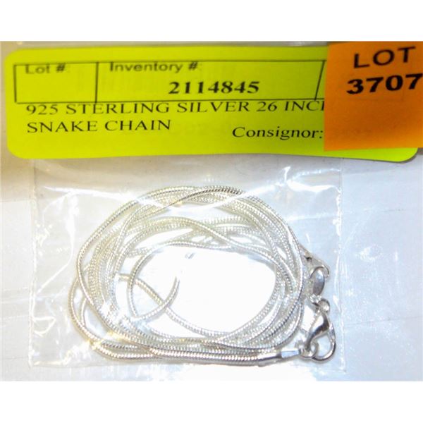 925 STERLING SILVER 26 INCH SNAKE CHAIN