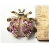 Image 1 : 3)  GOLD TONE WITH PINK CRYSTALS AND PINK