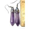 Image 1 : 13)  NATURAL AMETHYST COLUMN DROP
