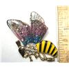 Image 1 : 5)  BUMBLEBEE BROOCH IN PROFILE WITH CLEAR