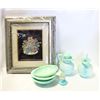 Image 1 : BLUE WHITE AVON GLASSWARE + 3D SHADOW BOX FRAMED