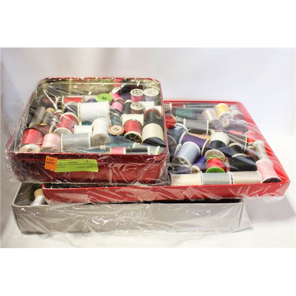 BUNDLE OF 3, ASSORTED THREADS AND MISC.