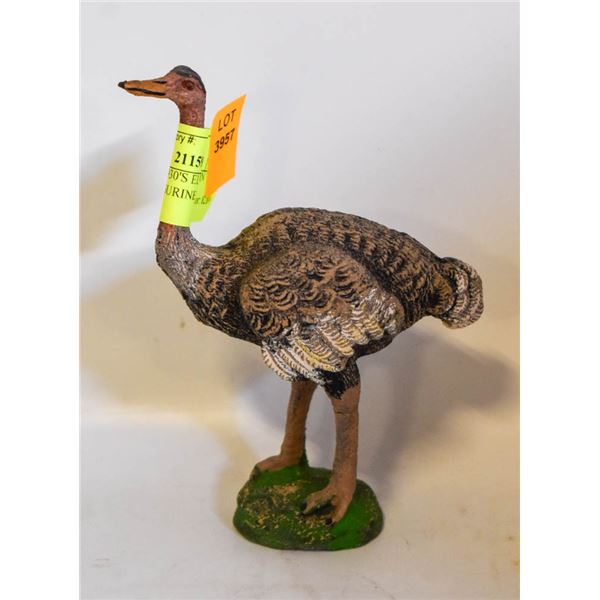 ROUGHLY 1930'S ELASTOLIN OSTRICH FIGURINE TOY